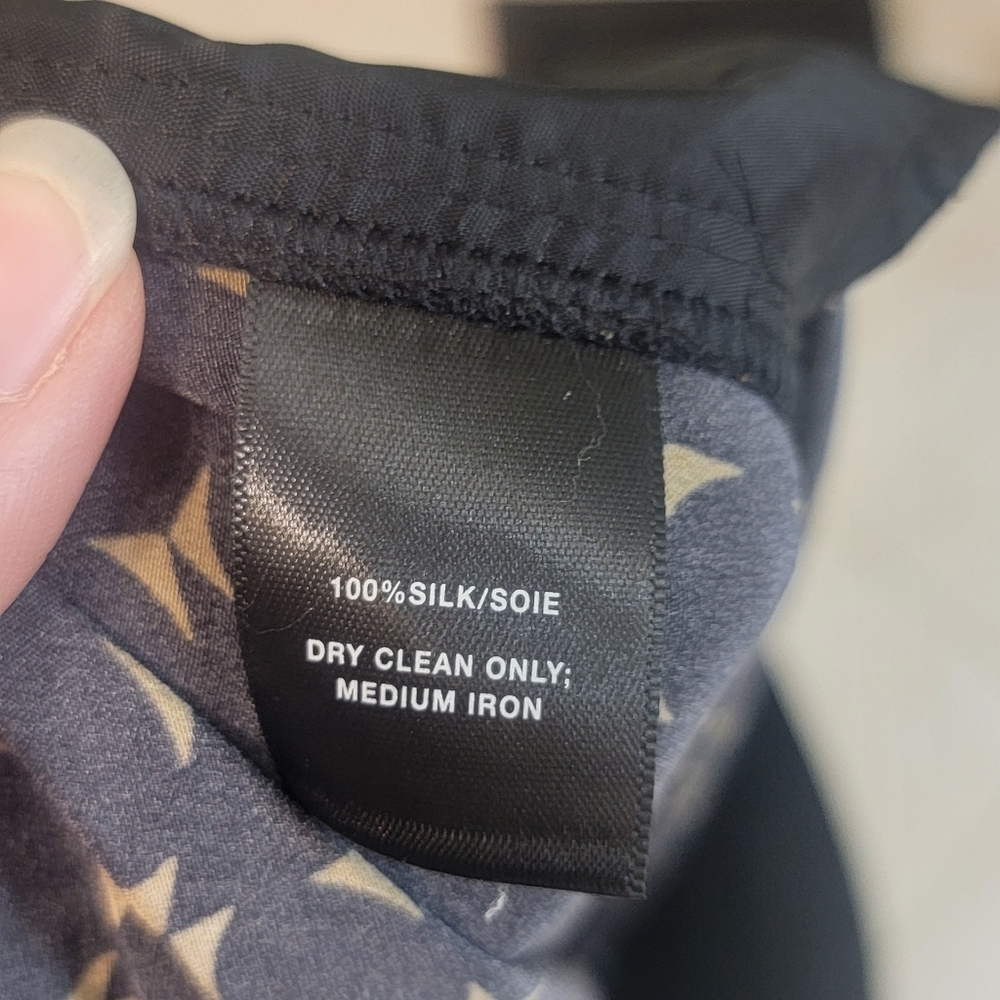 Lafayette 148 New York Designer Luxury‎ 100%Silk Black Design Pants Size Large - Picture 8 of 12